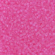 Miyuki rocailles kralen 11/0 - Transparent crystal dyed pink 11-1319 